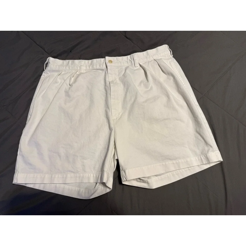 Polo Ralph Lauren Andrew Shorts Mens 34 Pleated Ivory Preppy Old Money